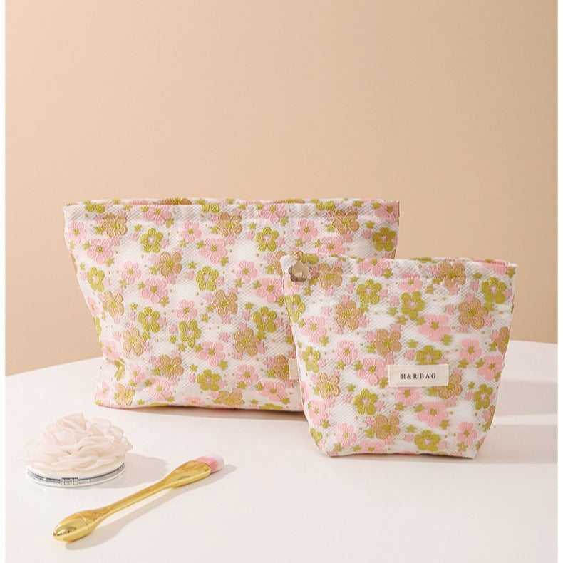 Casual Fresh Yarn-dyed Large Capacity Buggy Cosmetic Bags