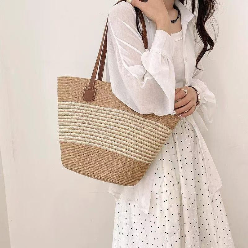 Straw Large Capacity Woven Female Seaside Vacation Women's Shoulder Bag