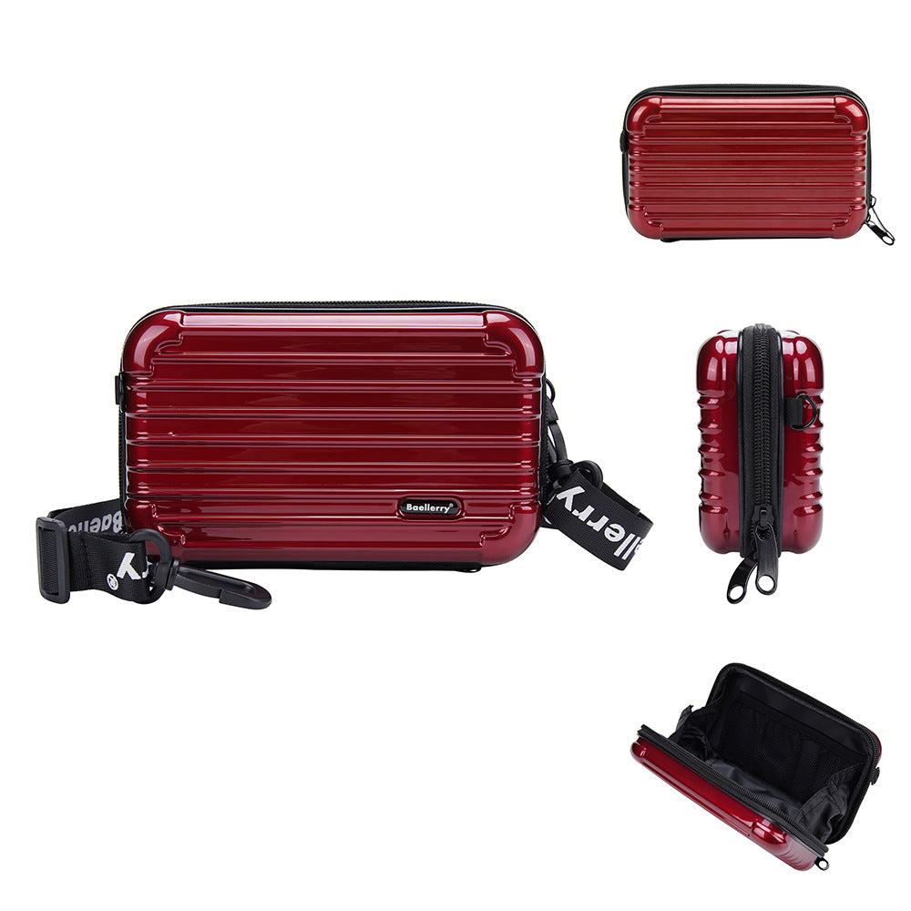 Women's Storage Hard Shell Striped Mini Box Cosmetic Bags