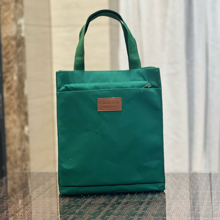 Canvas Solid Color Unisex Simple Lunch Box Handbags