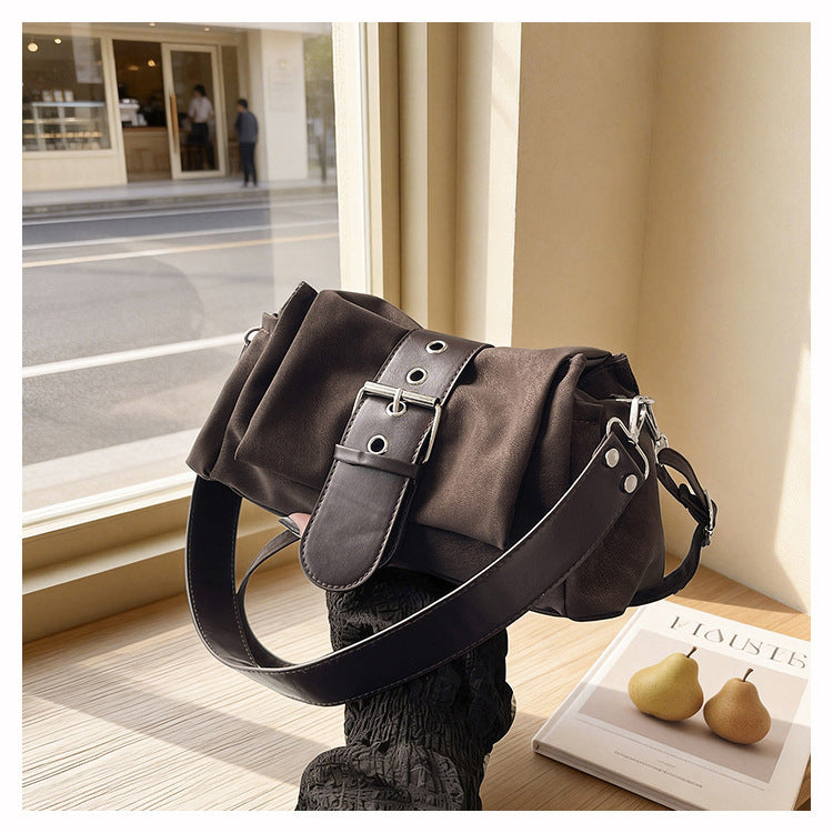 Women's Deerskin Veet Vintage Commuter Personality Trendy Women's Shoulder Bag