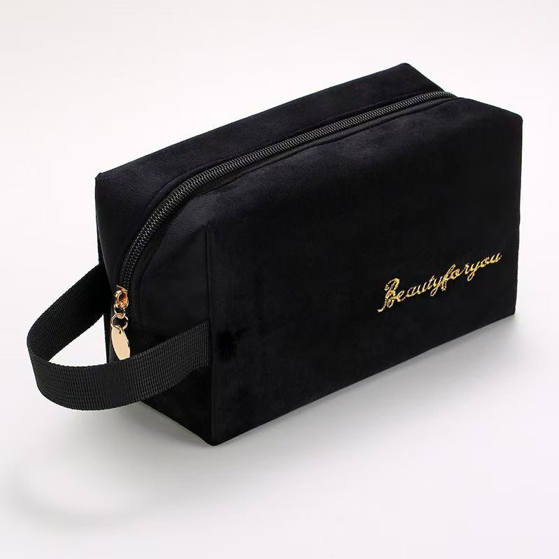 Plush Good-looking Storage Flannelette Large Capacity Embroidery Cosmetic Bags
