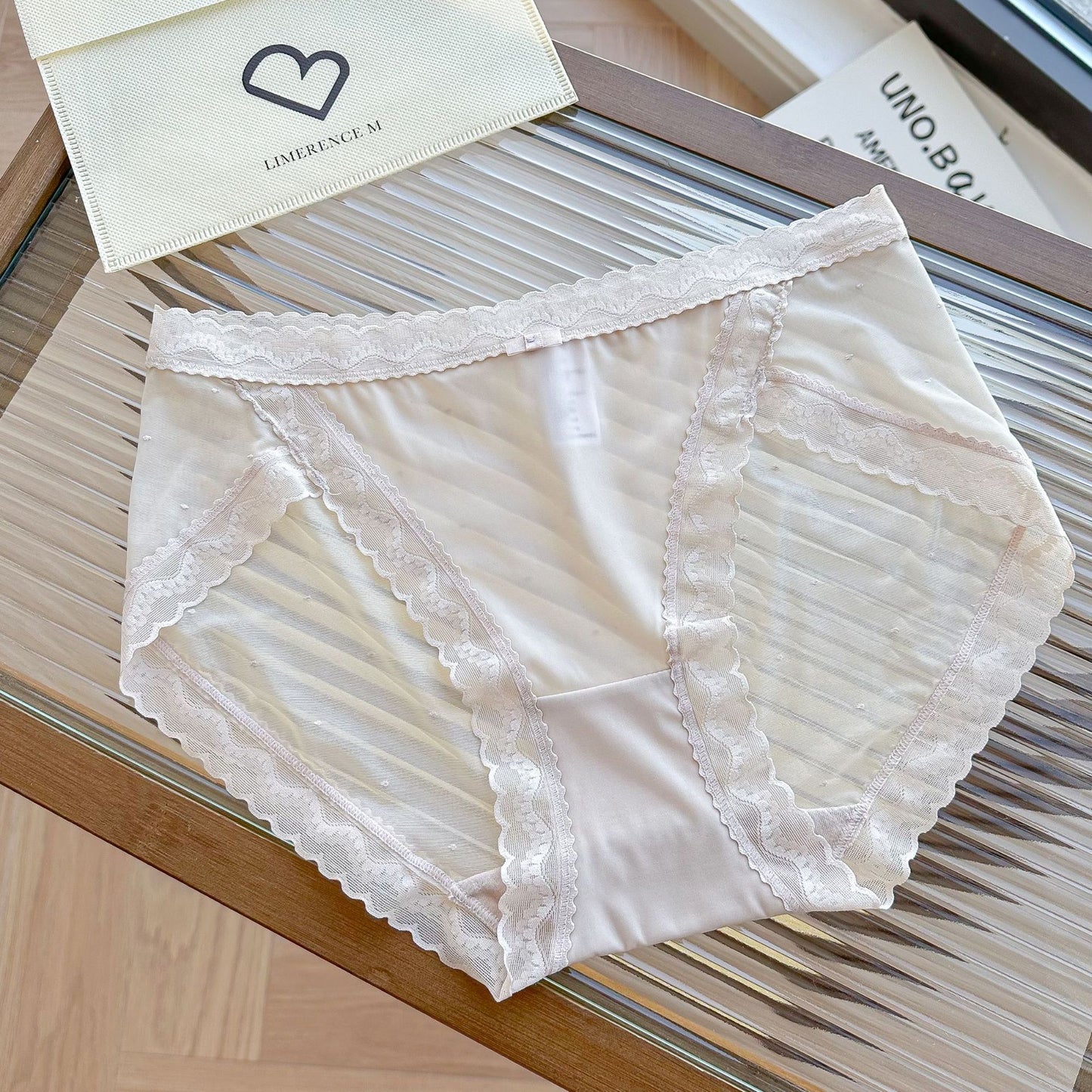 Lace Delicate High Slit Long Leg Mid Panties