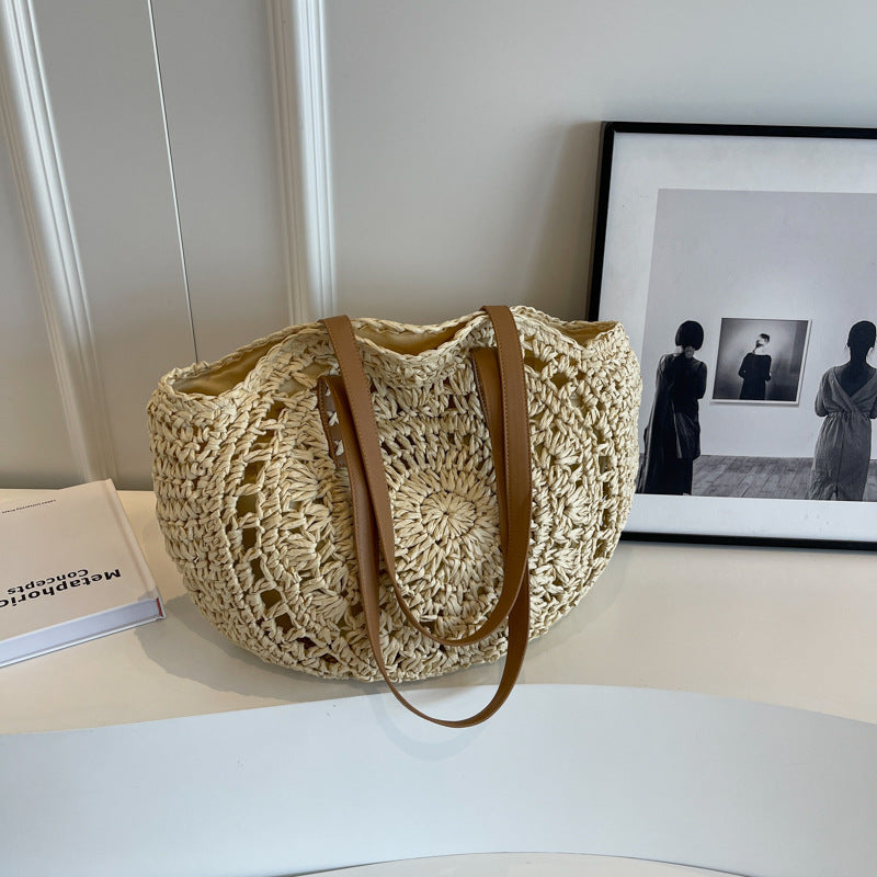 Women's Straw Fashion Simple Beach Vacation Large Bags