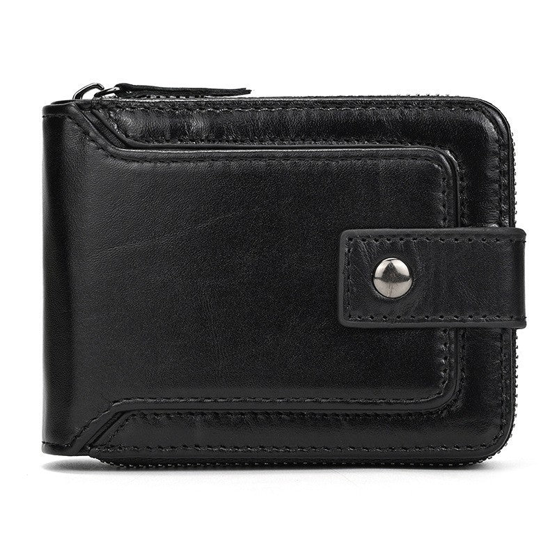 Women's & Men's Genuine Leather Multiple Slots Zipper For Both Cowhide Coin Purses