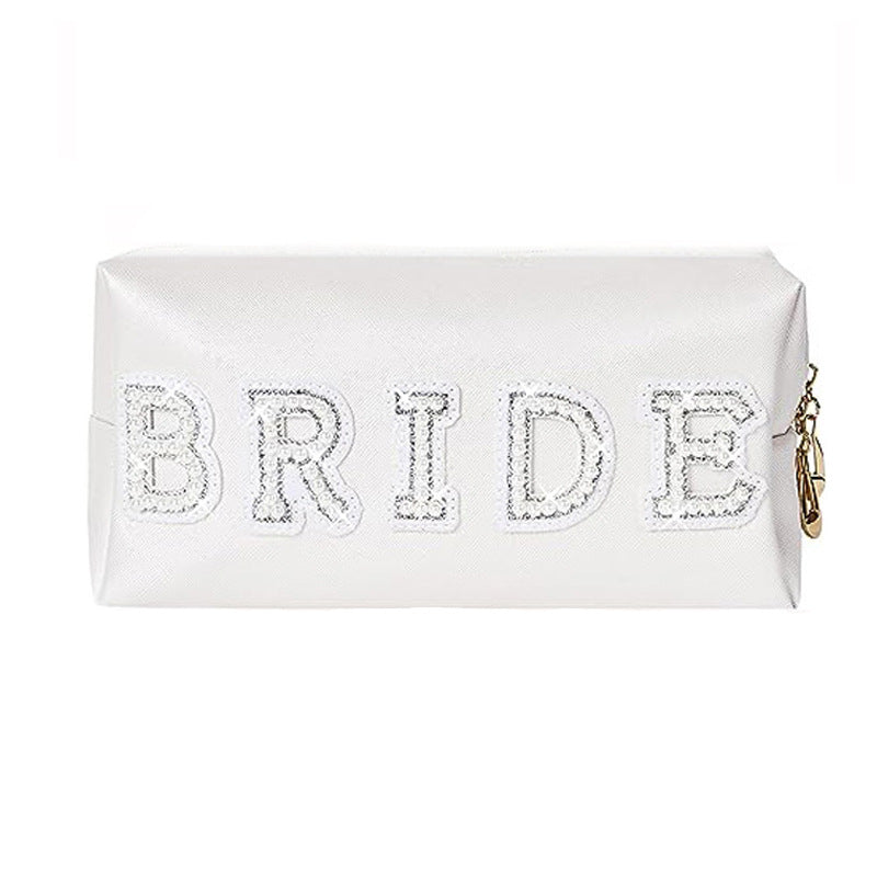 Pearl Lettered Make-up Storage Octagonal Portable Makeup Bag