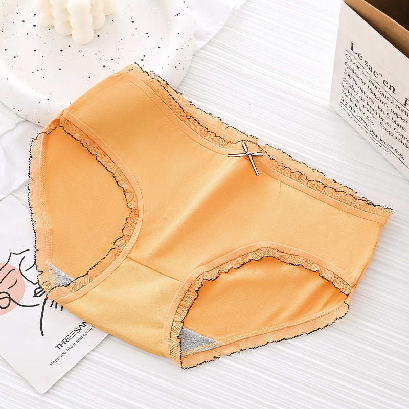 Women's Mid Waist Breathable Underwear Cute Sweet Panties