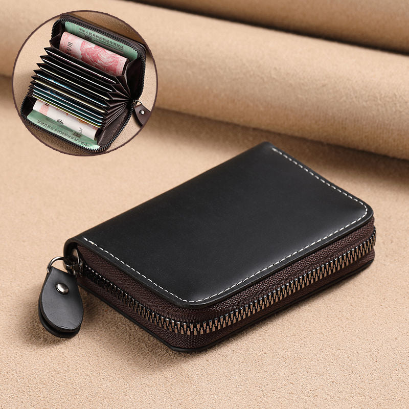 Men's Soft Leather Simple Large Capacity Position Card Holder