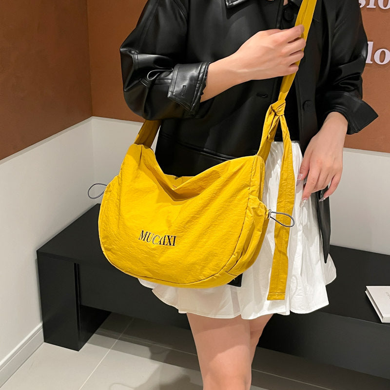 Women's Style Artistic Washed Cloth Fashion Dumpling Women's Messenger Bag