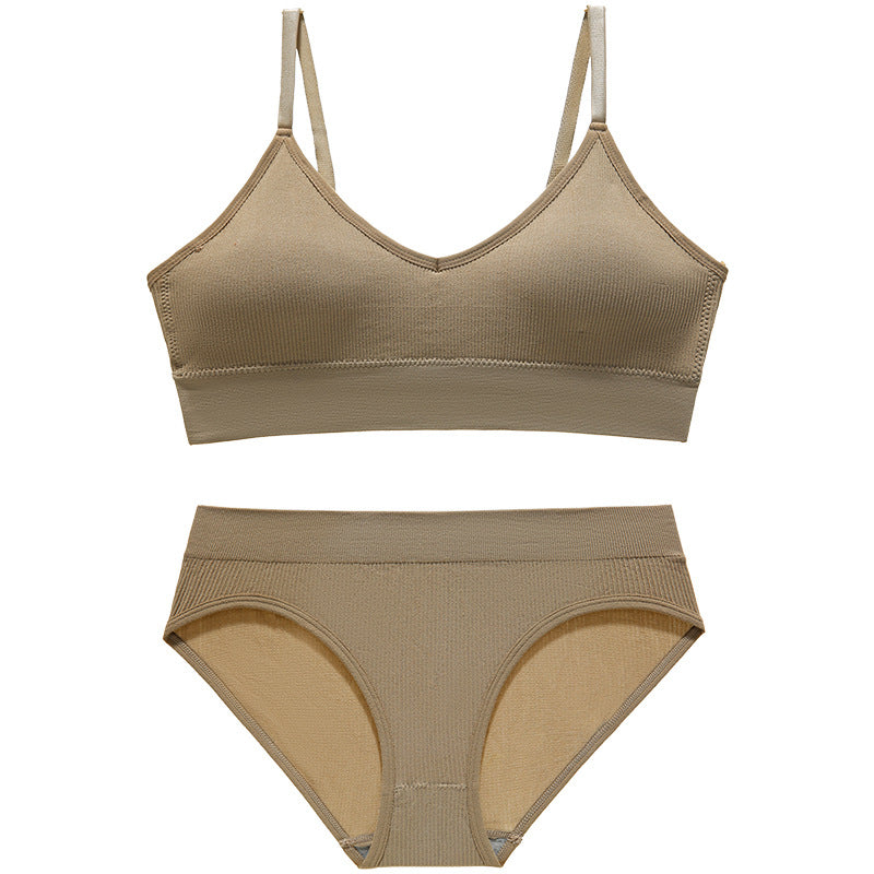 Women's Show Small Thin French Triangle Cup Wireless Lingerie Sets