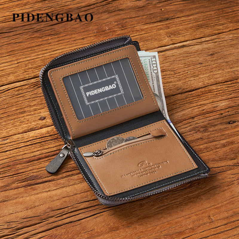 Men's Vertical Business Multifunction Large Capacity Retro Men's Wallet