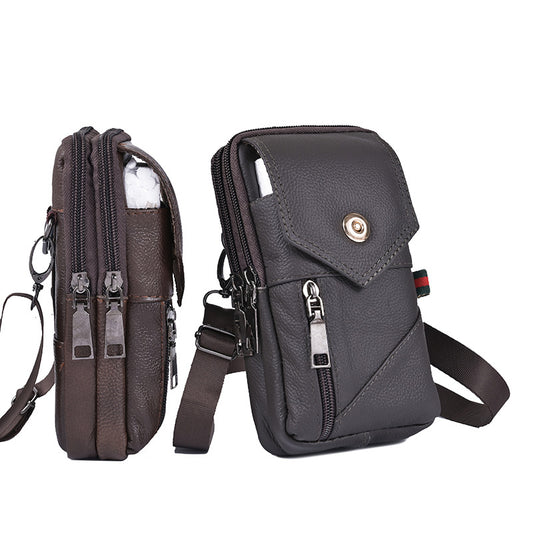 Men's Leather Vertical One Outdoors Across Mobile Men's Waist Packs