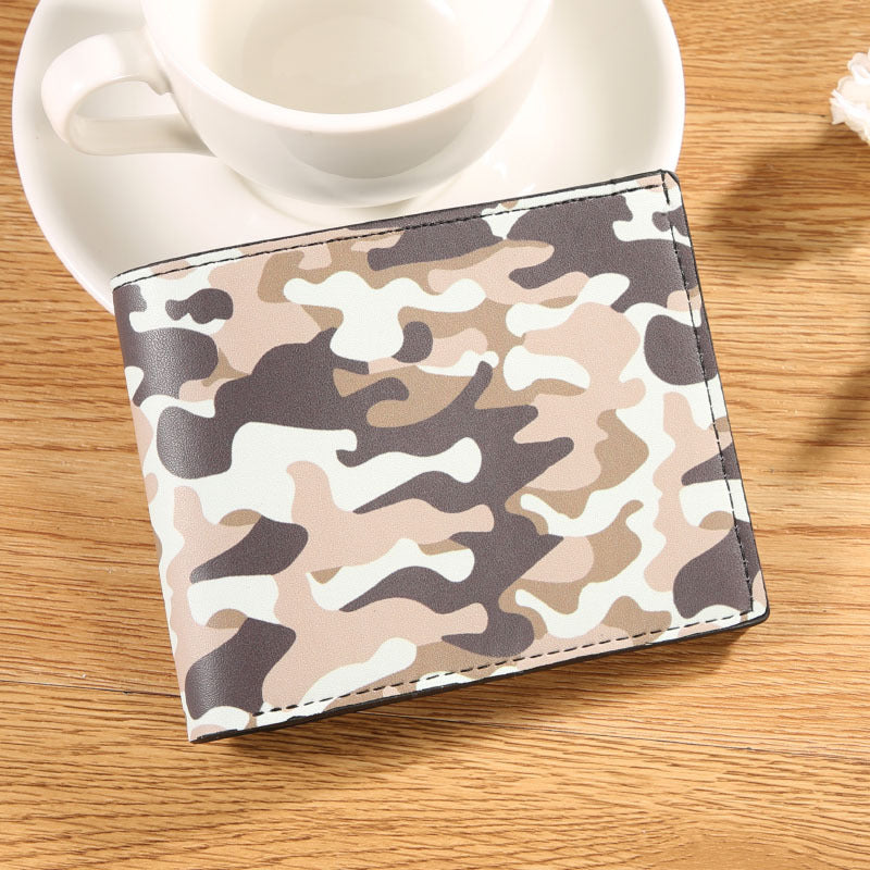 Men's Horizontal Camouflage Printed Two-fold Multiple Slots Cash Men's Wallet