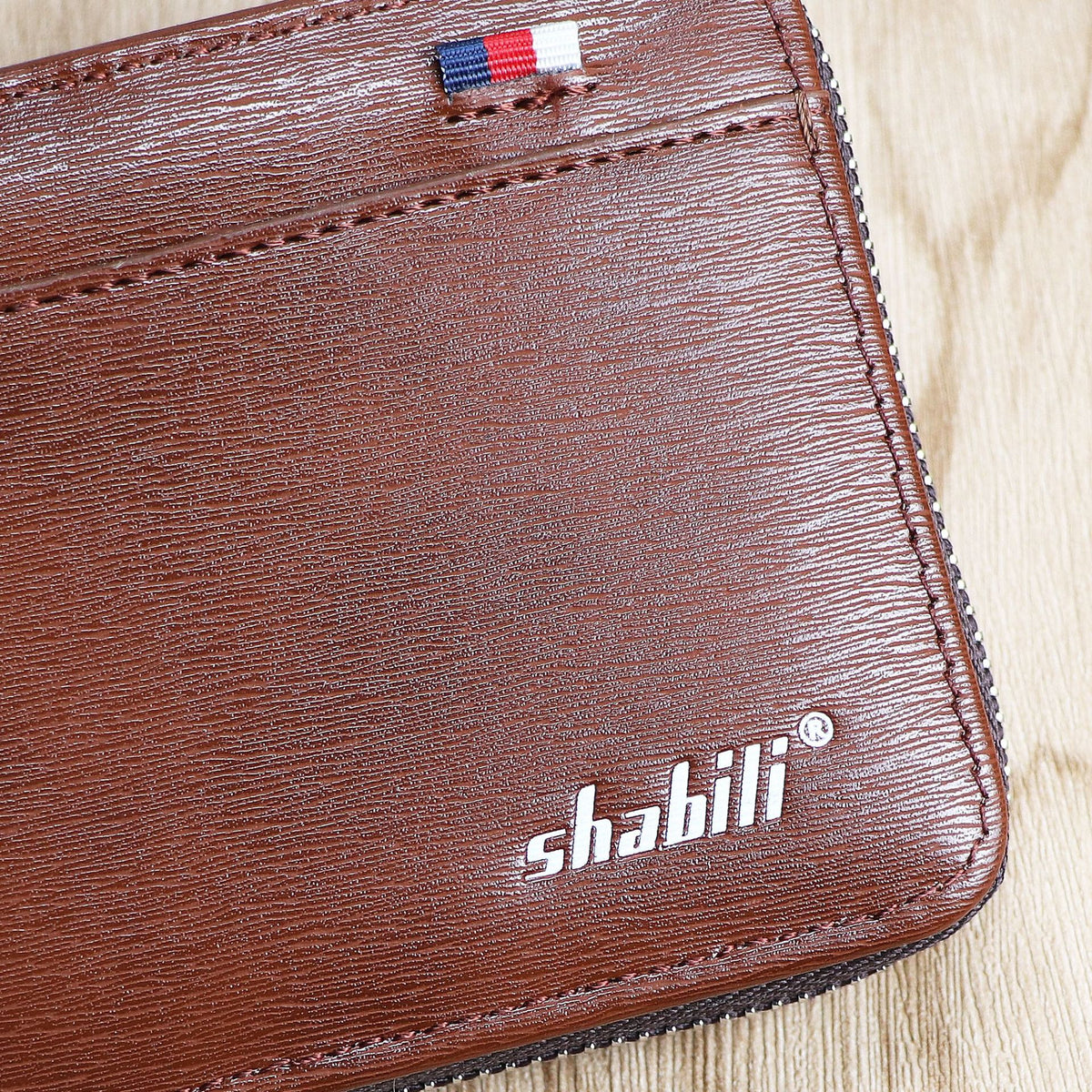 Men's Short Business Green Zipper Oil Wax Leather Men's Wallet