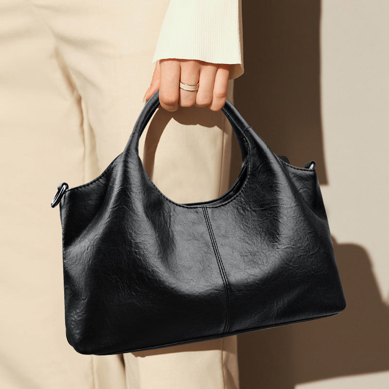 Women's Lightweight Commuter Texture Soft Leather Large Bags