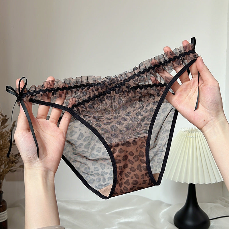 Women's Sexy Lace Underwear Soft Mesh Briefs Panties