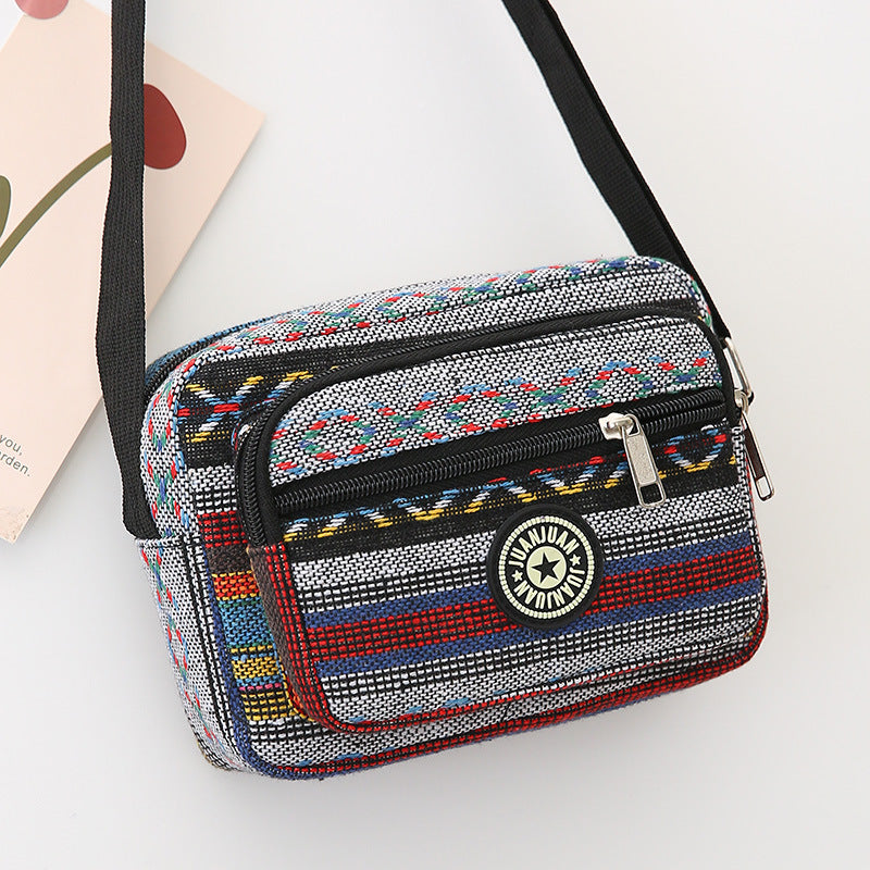 Women's Fashion Canvas Ethnic Style Large Capacity Shoulder Bags