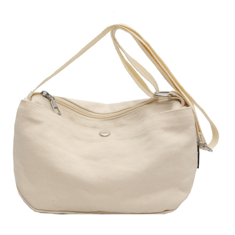Canvas Mobile Simple Solid Color Cloth Women's Messenger Bag