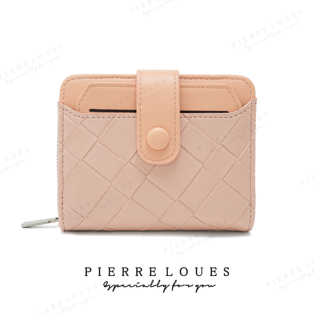 Women's Short Simple Hit Color Diamond Lattice Style Buckle