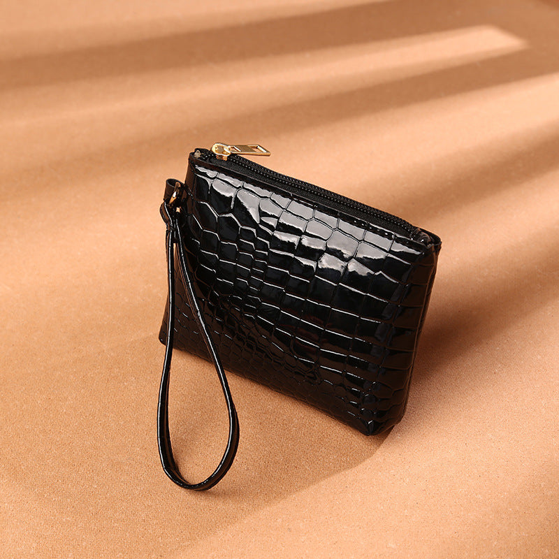 Women's Pattern Mini Zipper Solid Color Clutch Purses