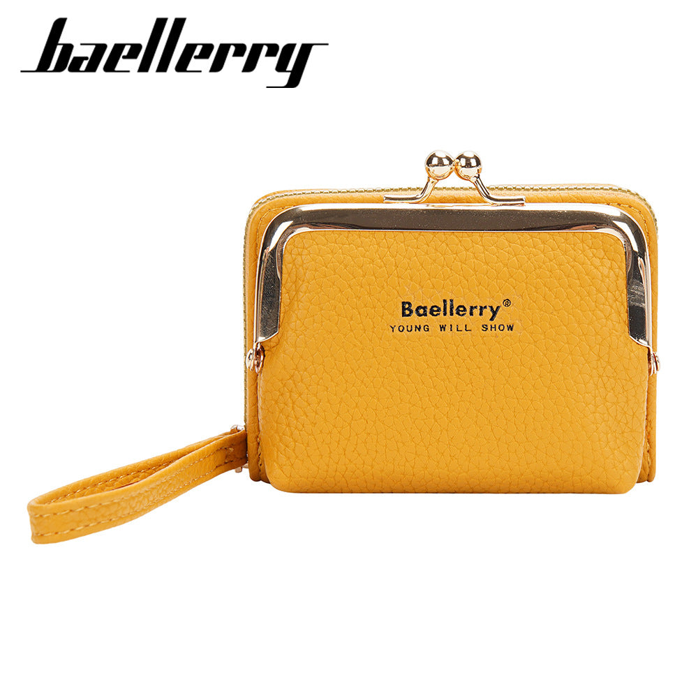 Women's Korean Lychee Pattern Zip Organ Mini Card Holder