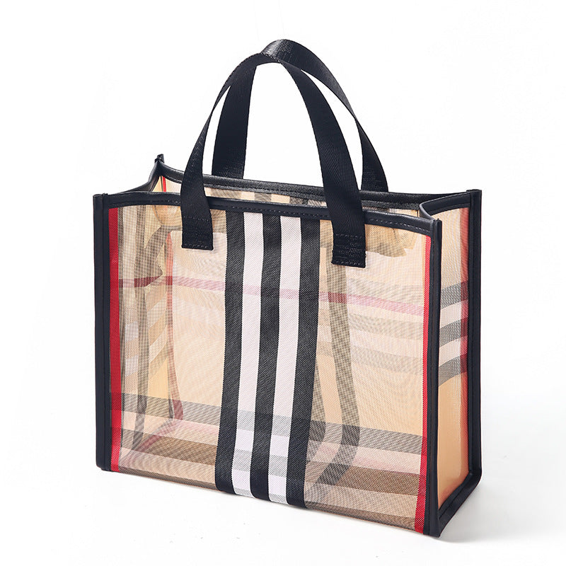 Fashion Nylon Mesh Portable Shopping Large Handbags