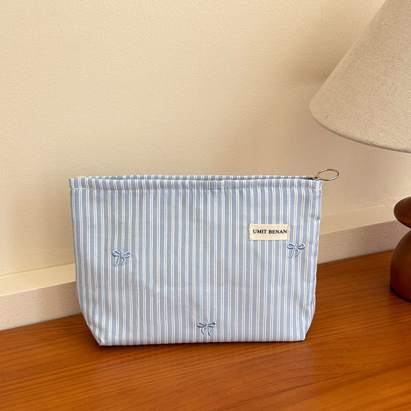 Bowknot Storage Essential Liner Female Large Capacity Portable Cosmetics Makeup Bag
