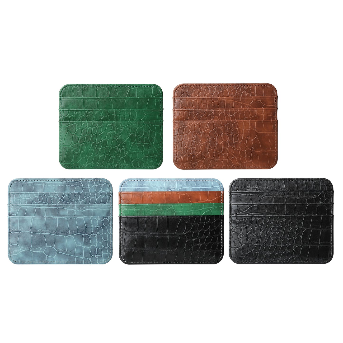 Double-sided Large Capacity Multiple Slots Leather Card Holder