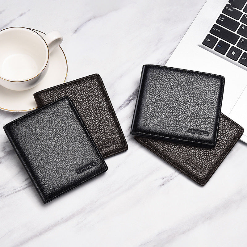 Men's Leather Short Thin Change Simple First Men's Wallets