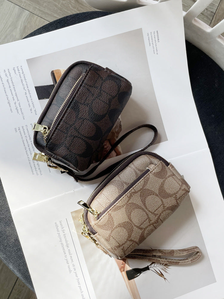 Women's Exquisite Triple Zipper Mini Clutch Coin Purses