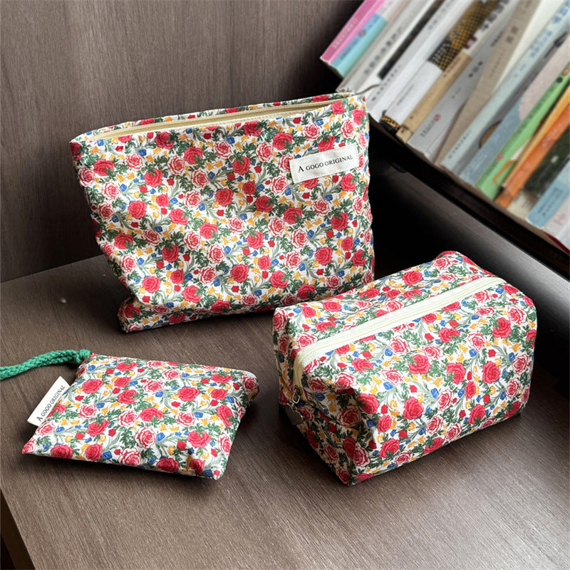 Women's Cosmetics Storage Jacquard Texture Liner Medium Makeup Bag
