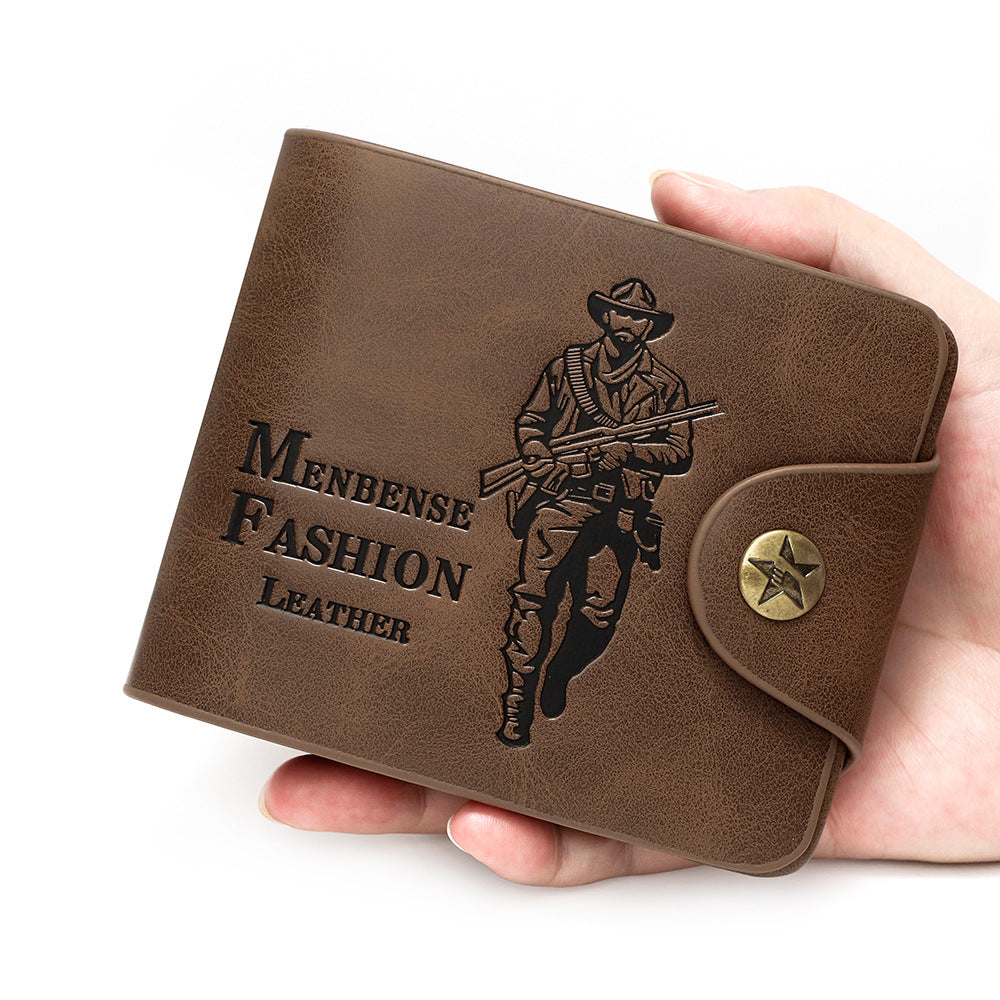 Classic Men's Hot Three-fold Embossed Short Men's Wallet