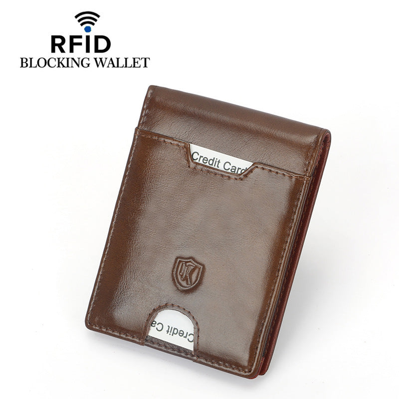 Men's First Layer Leather Dollar Clip Cattlehide Bags