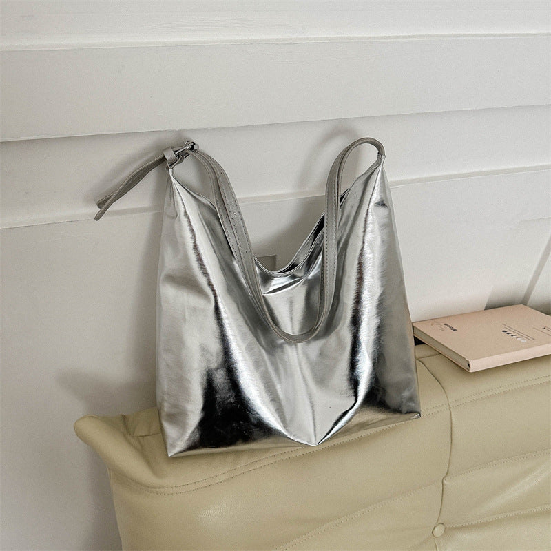 Women's Korean Big Large Capacity Textured Lazy Bags