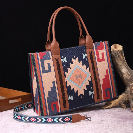 Women's Vintage Cotton Linen Printed Western One Crossbody Bags