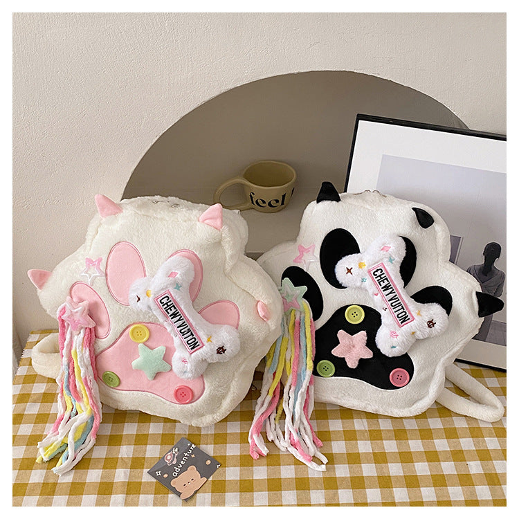 Cute Tassel Cat's Paw Niche Large Backpacks