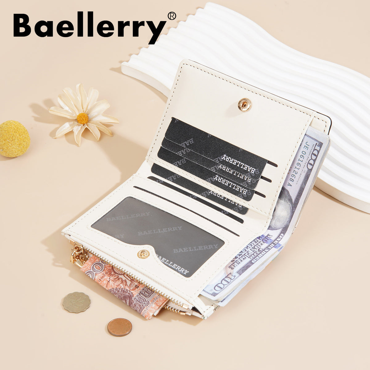 Women's Short Cartoon High-grade Multiple Slots Zipper Ladies Wallet