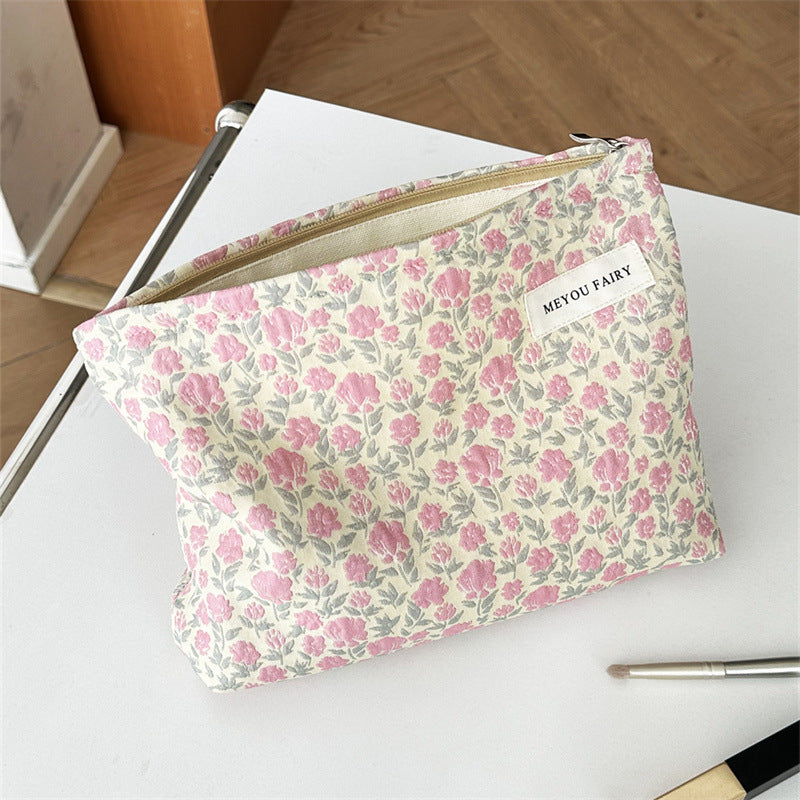 Large Capacity Portable Clutch Jacquard Buggy Makeup Bag