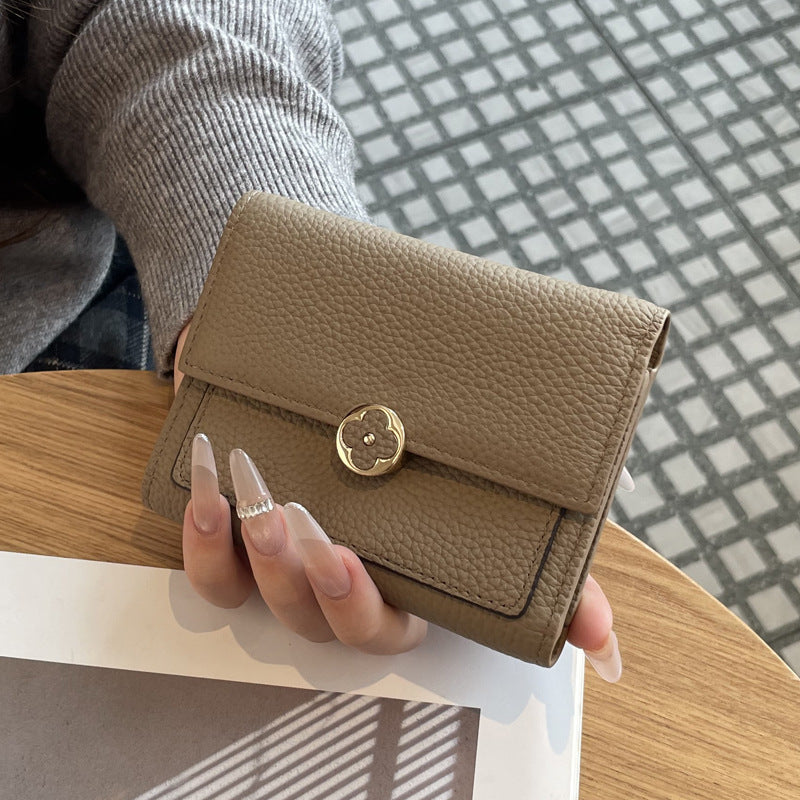 Women's Leather Short Exquisite Multi Slots Large Coin Purses