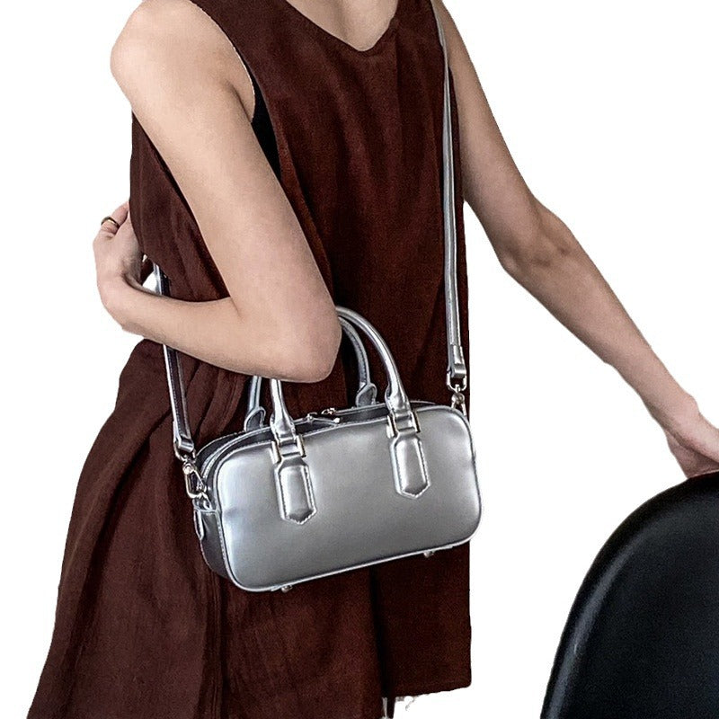 Popular Women's Cowhide Simple Boston For Women's Messenger Bag