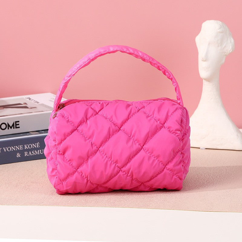 Embroidered White Storage Space Cotton Jacket Makeup Bag