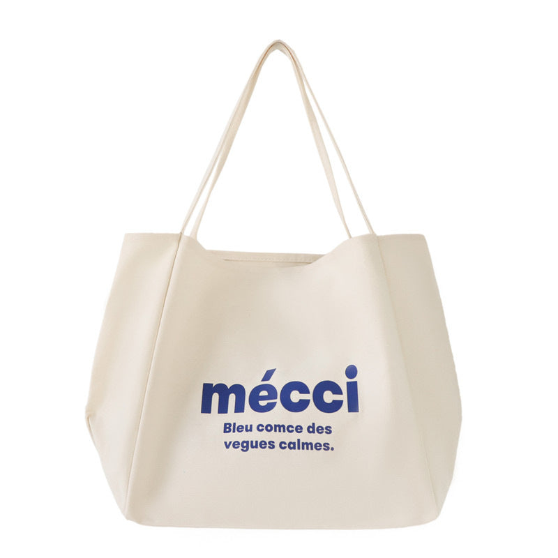 Women's Capacity Canvas Idle Style Book Letter Shoulder Bags