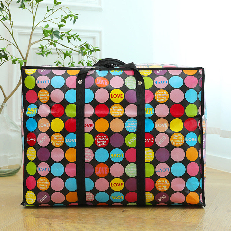 Capacity Woven Thick Color Film Moving Clothes Travel Bags