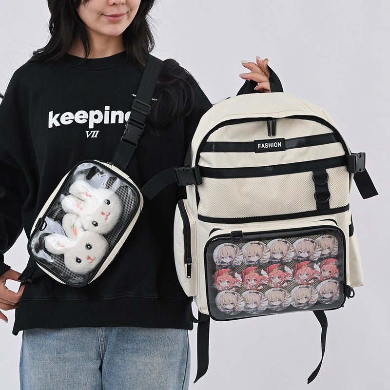Cartoon Transparent Large Capacity Trendy Detachable Backpacks