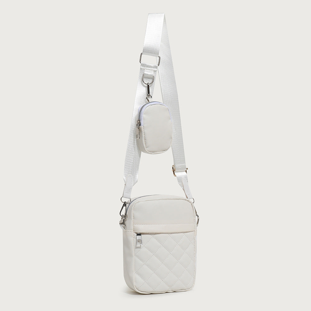 Women's Simple Practical Quilted Vertical Two-piece Set Women's Messenger Bag