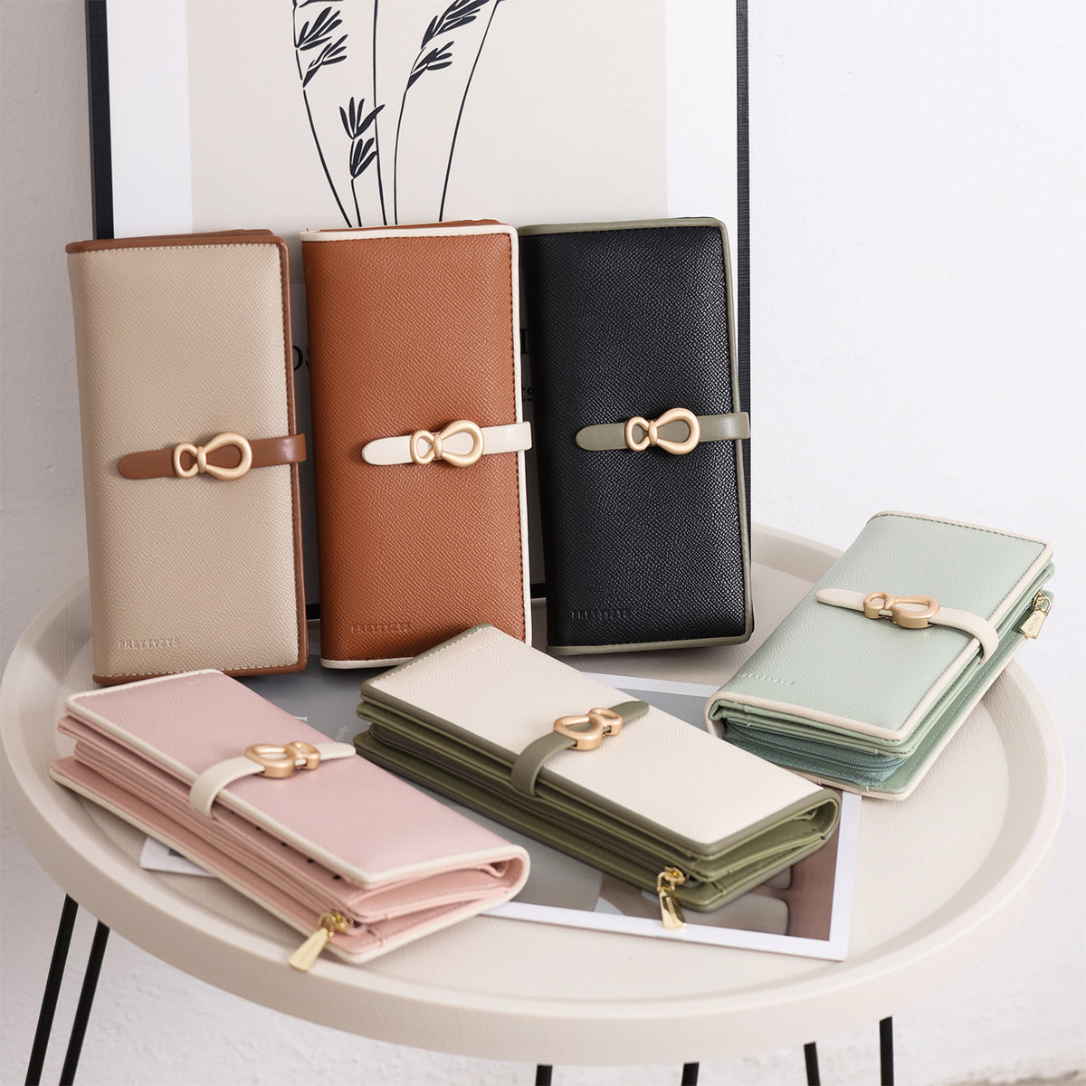 Women's Korean Contrast Color Clutch Two-fold Folding Ladies Wallet