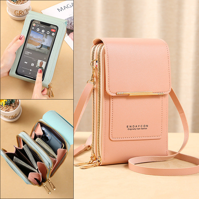 Women's Touch Screen Korean Mobile Zipper Vertical Purses