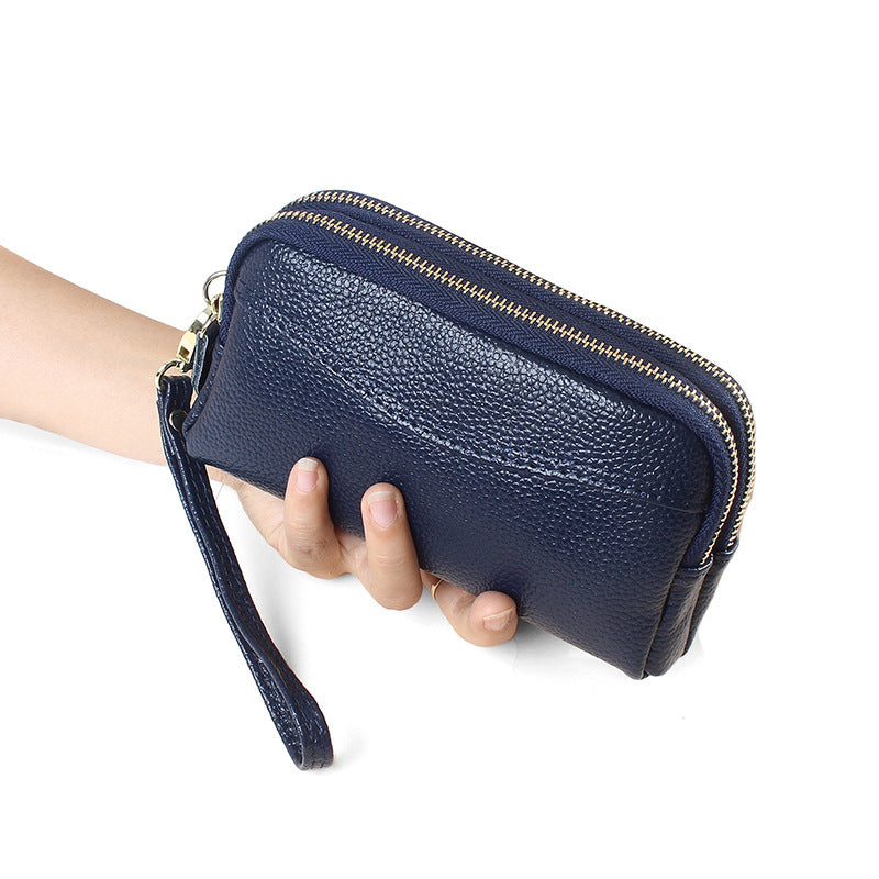 Women's Long High-grade Large Capacity Fashion Leather Double Zip Ladies Wallet