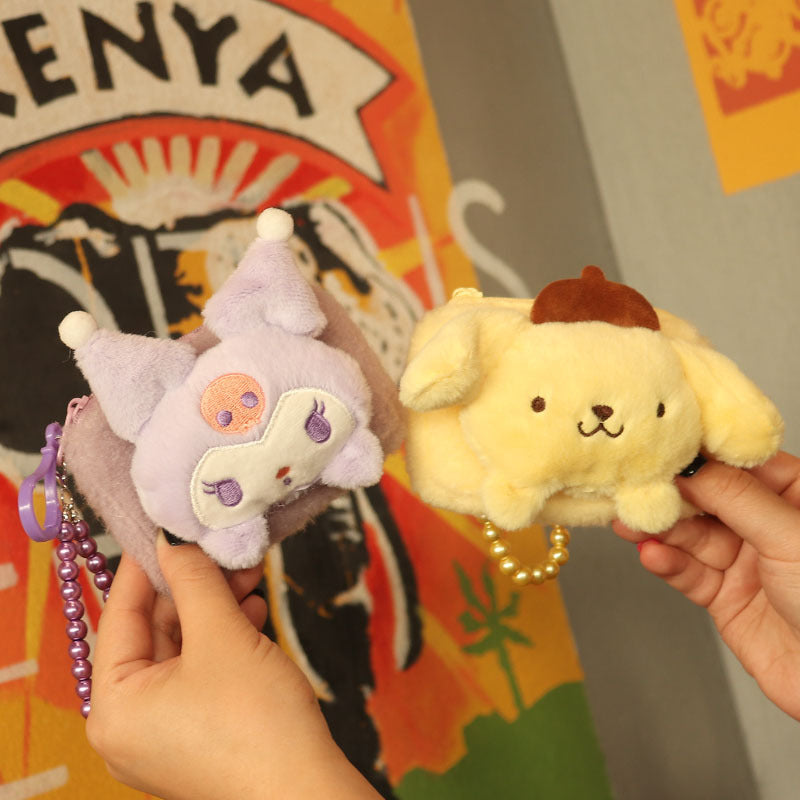 Plush White Dog Earphone Cartoon Cute Card Holder