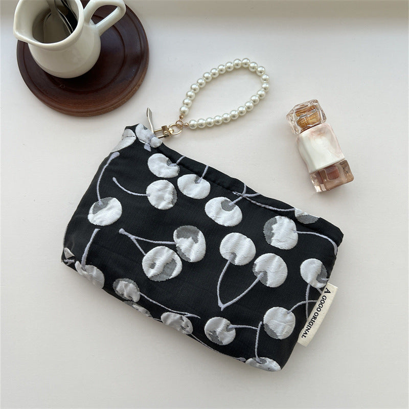 Hand Cherry Portable Long Pencil Brush Makeup Bag